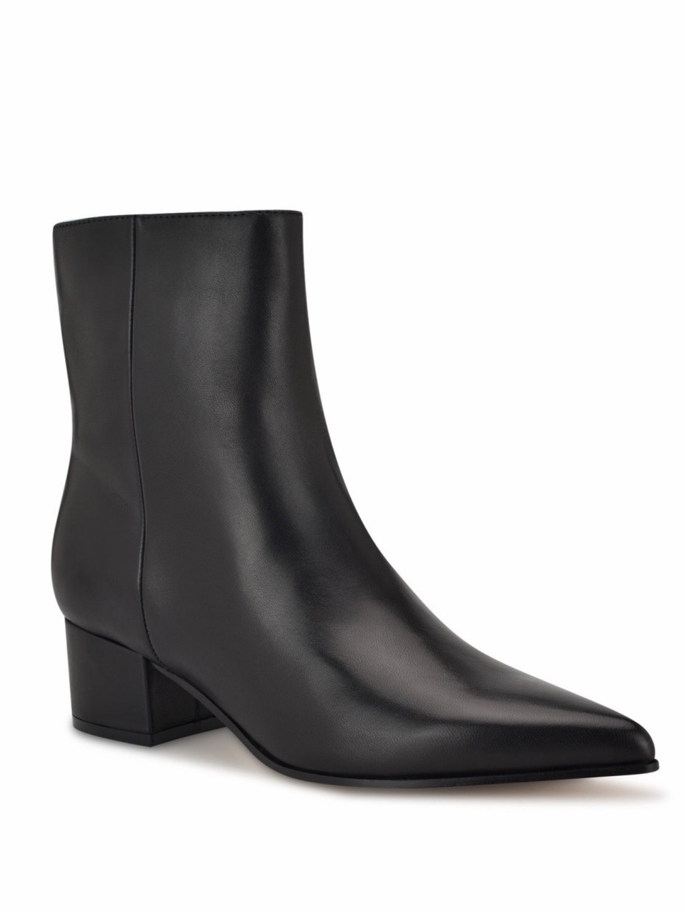 Nine West Maribu Ankle Leather Booties w/Zipper in Black, Size 11, NWT